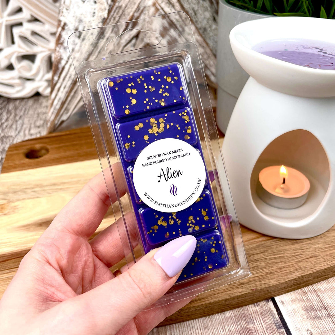 Alien Wax Melt Snap Bar, Perfume Inspired Scent, By Smith & Kennedy Scents UK, Strong & Long Lasting