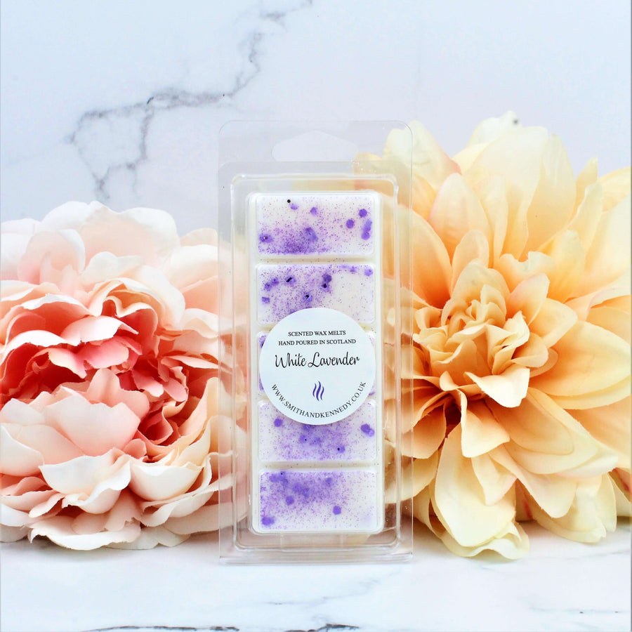 White Lavender Scented Wax Melts, strongest smelling wax melts UK, calm realxing spa scent