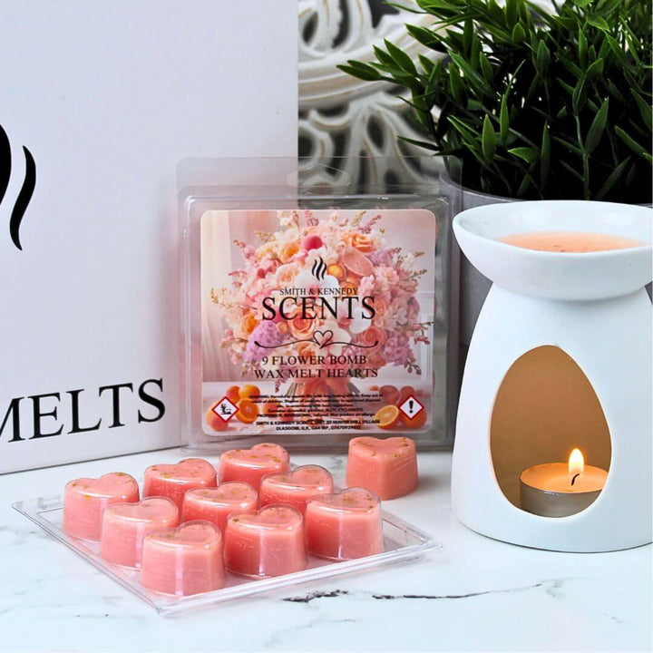 Flower Bomb Wax Melt Hearts Pack of 9