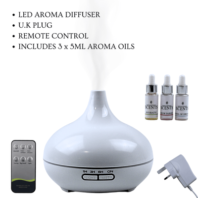 LED Aroma Diffuser + Free Aroma Oils