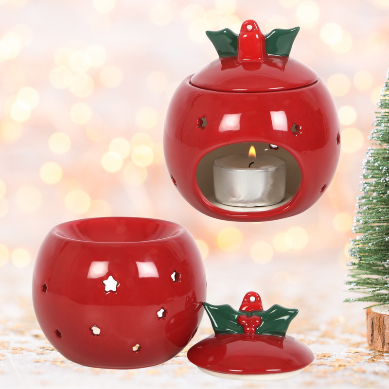 Red Christmas Bauble Tea Light Wax Melt Burner