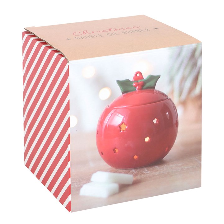 Red Christmas Bauble Tea Light Wax Melt Burner