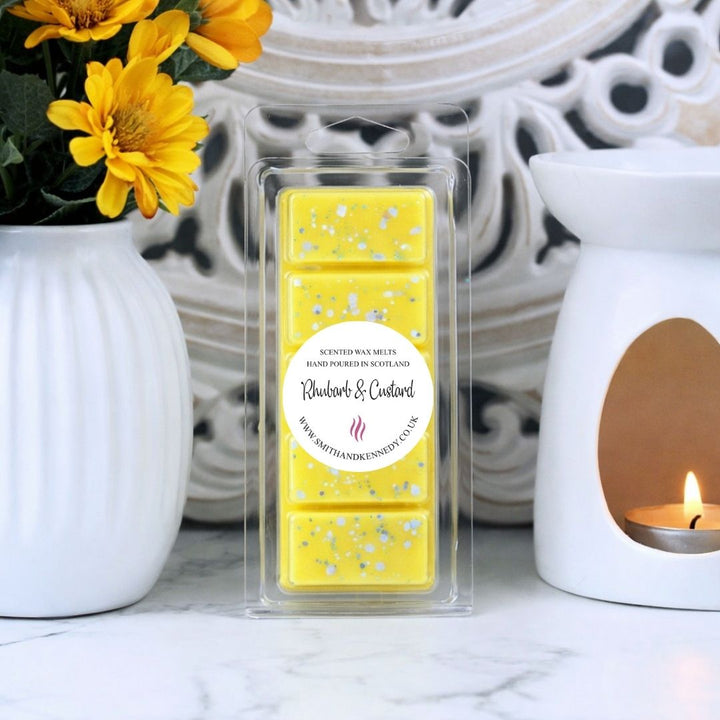 Rhubarb &amp; Custard Wax Melt Snap Bar - Sweet Shop Inspired Scents UK