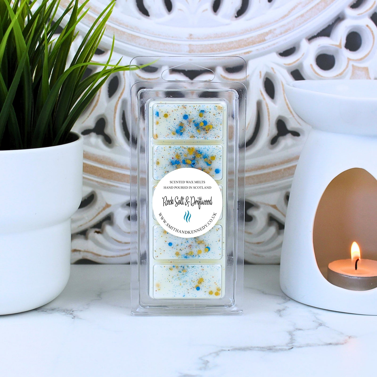 rock salt and driftwood wax melt snap bar UK
