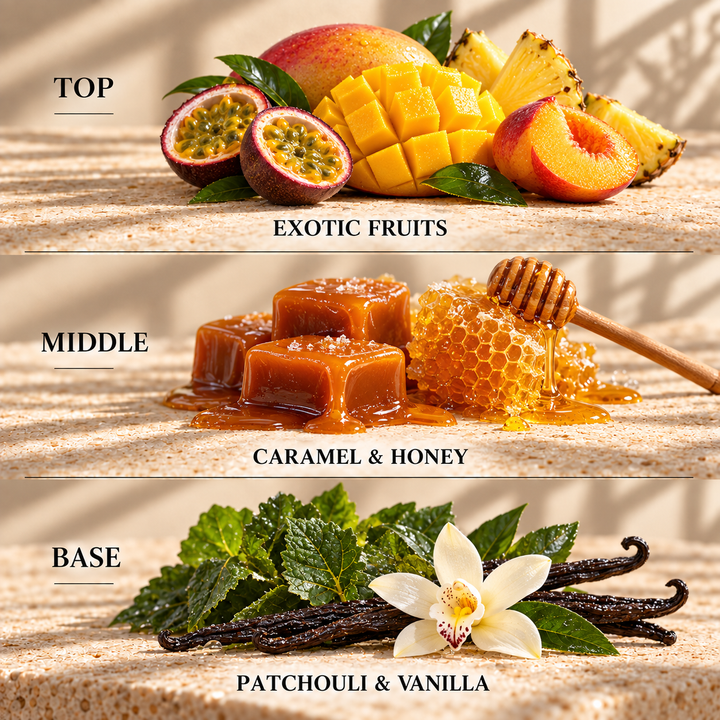 Top, middle and base scent notes for Angel perfume inspired wax melt by Smith &amp; Kennedy Scents
