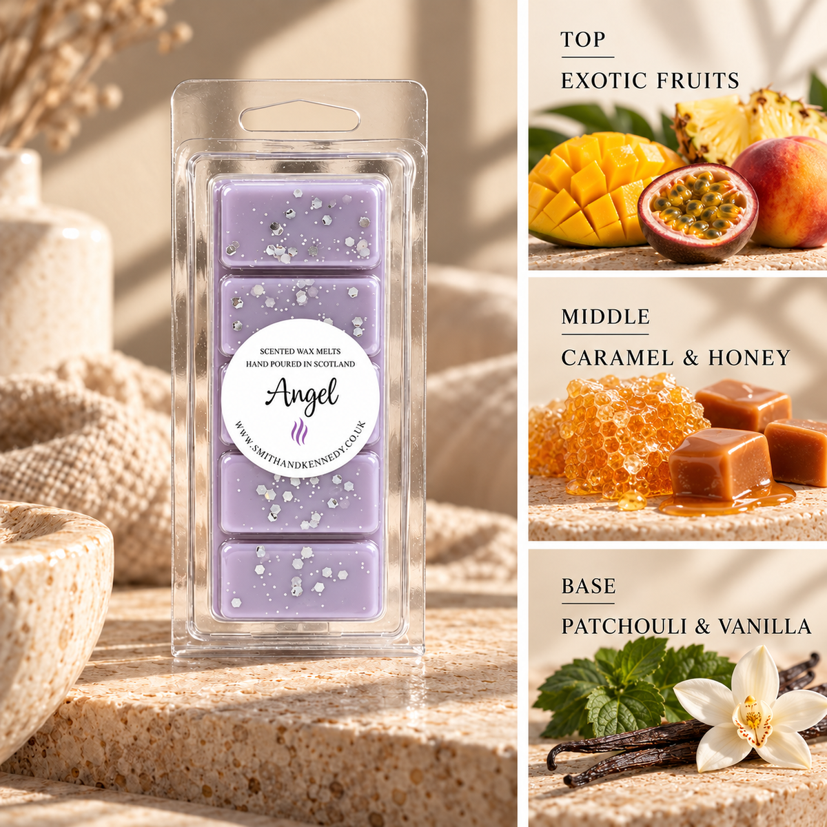 Angel perfume inspired wax melt snap bar by Smith & Kennedy Scents