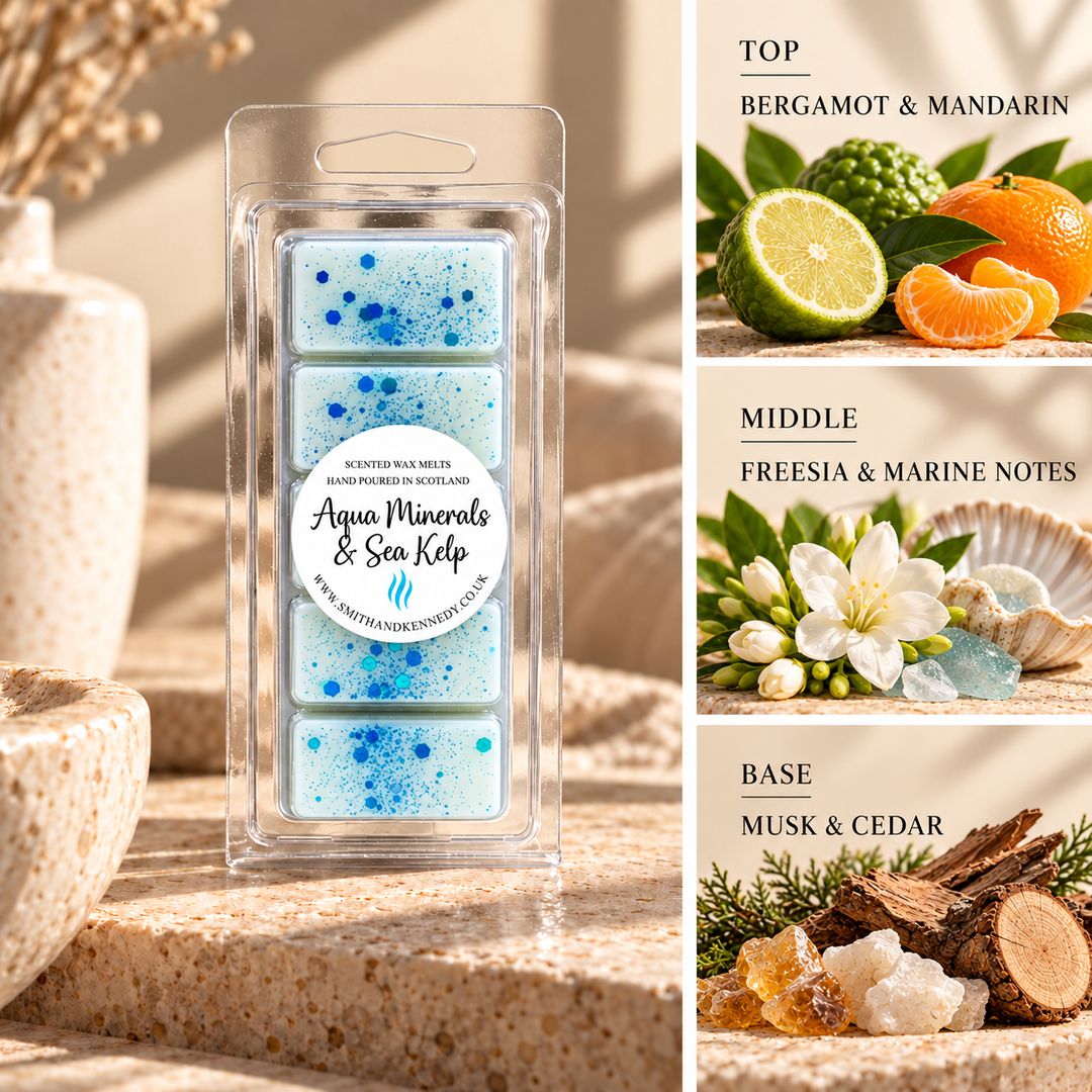Aqua Minerals &amp; Sea Kelp spa inspired wax melt snap bar by Smith &amp; Kennedy Scents