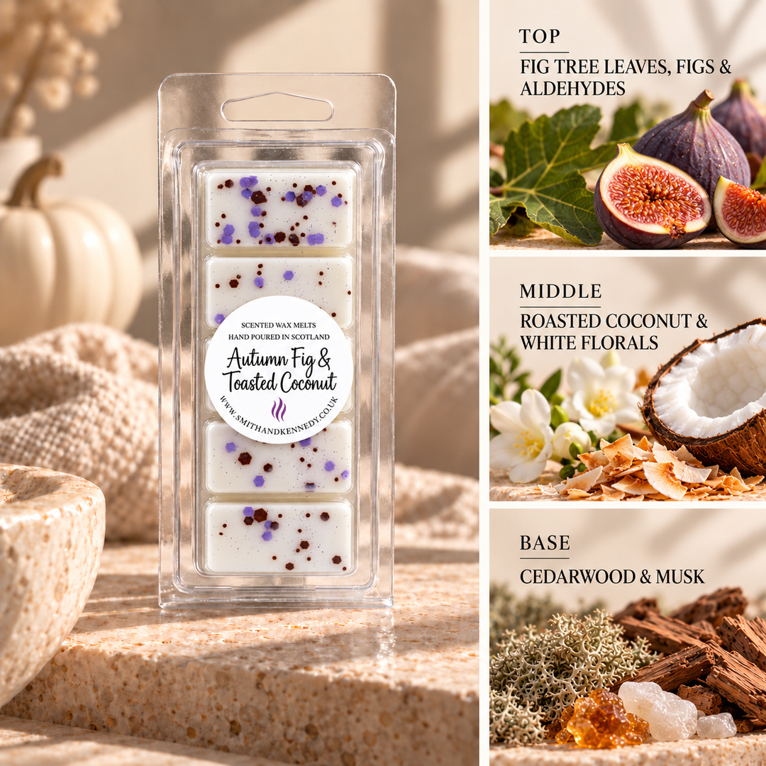 Autumn Fig &amp; Toasted Coconut autumn inspired wax melt snap bar by Smith &amp; Kennedy Scents