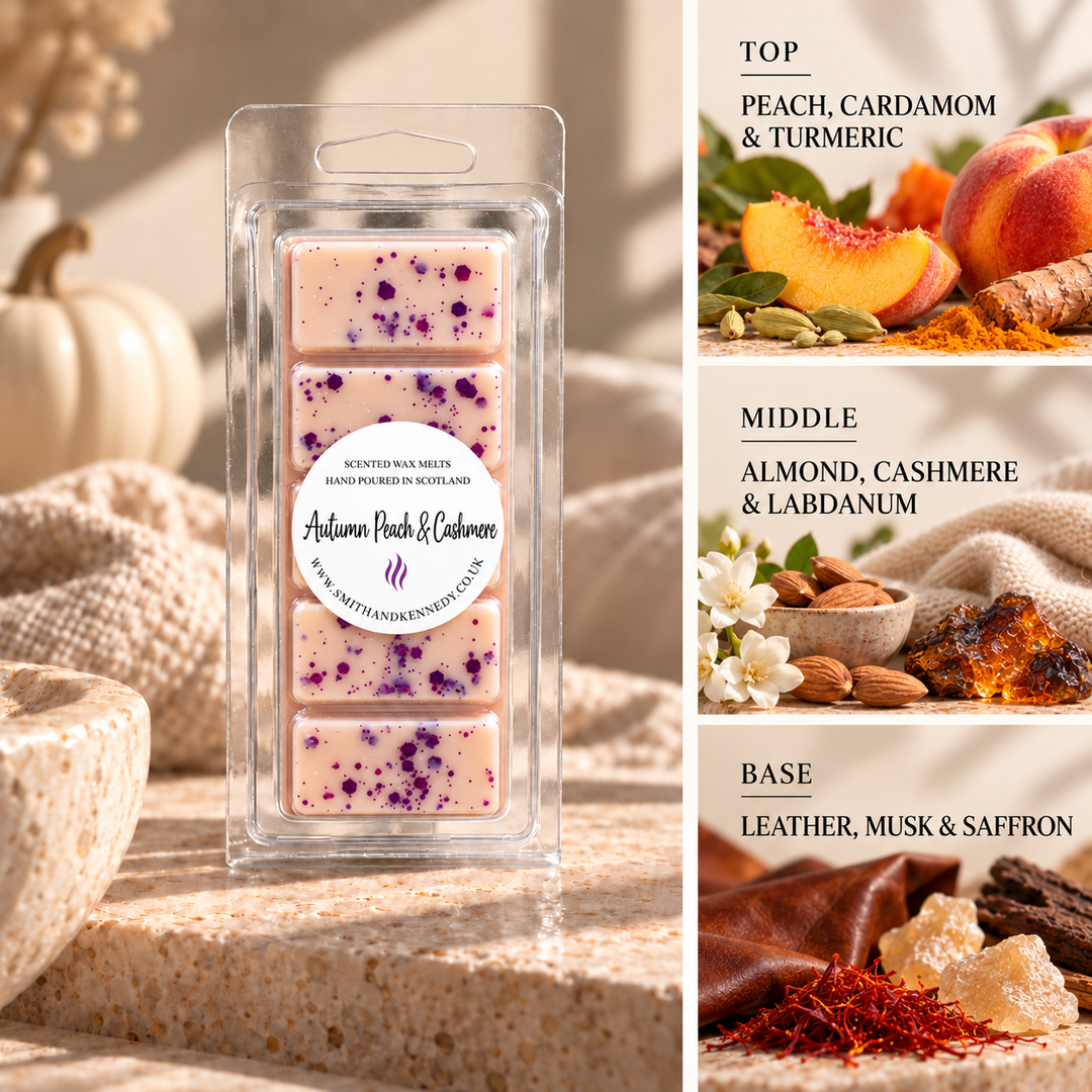 Autumn Peach &amp; Cashmere autumn inspired wax melt snap bar by Smith &amp; Kennedy Scents