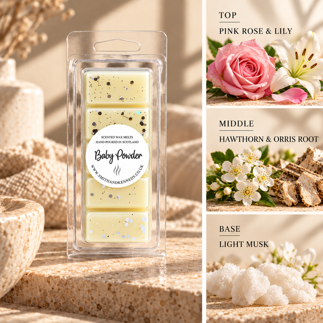 Baby Powder spa inspired wax melt snap bar by Smith &amp; Kennedy Scents