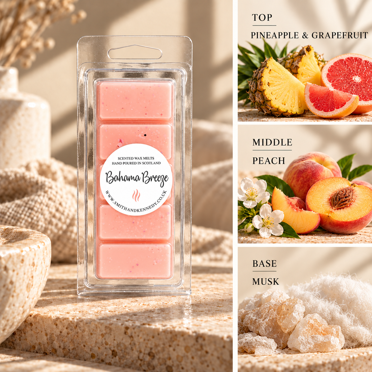 Bahama Breeze fruity inspired wax melt snap bar by Smith & Kennedy Scents