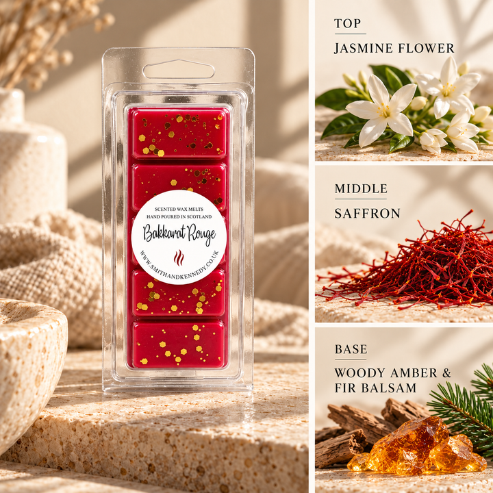 Bakkarat Rouge perfume inspired wax melt snap bar by Smith &amp; Kennedy Scents