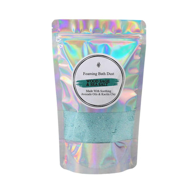wood sage & sea salt bath dust by smith and kennedy scents UK