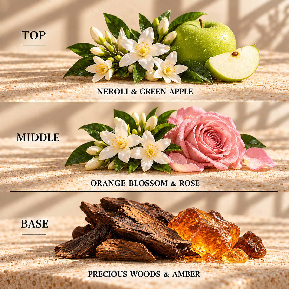 Top, middle and base scent notes for Black Diamond laundry inspired wax melt by Smith & Kennedy Scents