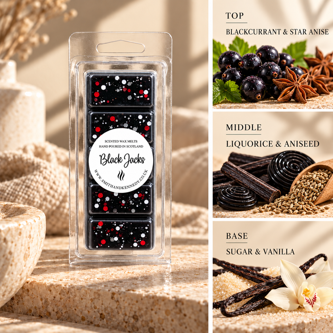 Black Jacks sweet inspired wax melt snap bar by Smith &amp; Kennedy Scents