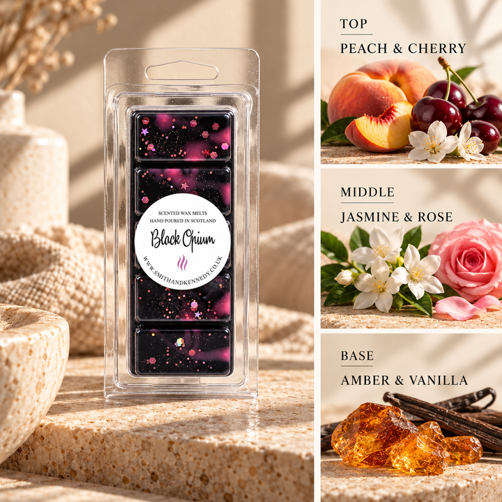 Black Opium perfume inspired wax melt snap bar by Smith &amp; Kennedy Scents