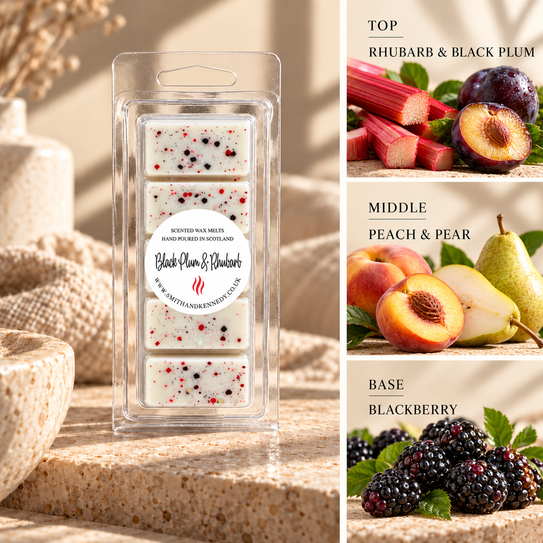 Black Plum &amp; Rhubarb fruity wax melt snap bar by Smith &amp; Kennedy Scents