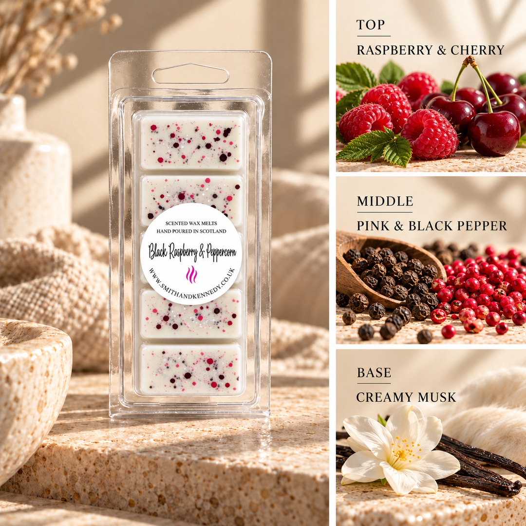 Black Raspberry &amp; Peppercorn fruity wax melt snap bar by Smith &amp; Kennedy Scents