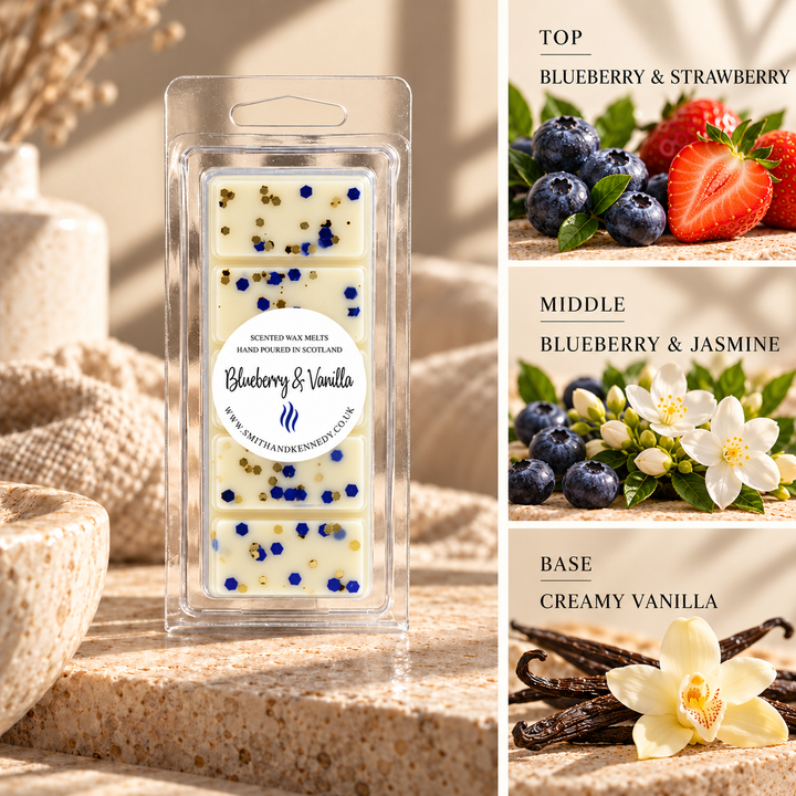 Blueberry &amp; Vanilla fruity wax melt snap bar by Smith &amp; Kennedy Scents