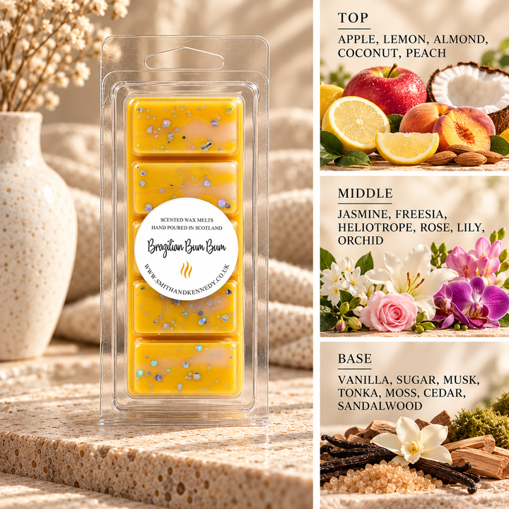 Brazilian Bum Bum body cream inspired wax melt snap bar by Smith &amp; Kennedy Scents
