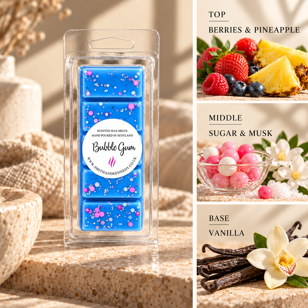 Bubble Gum sweet inspired wax melt snap bar by Smith &amp; Kennedy Scents