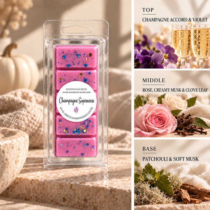 Champagne Supernova autumn inspired wax melt snap bar by Smith &amp; Kennedy Scents