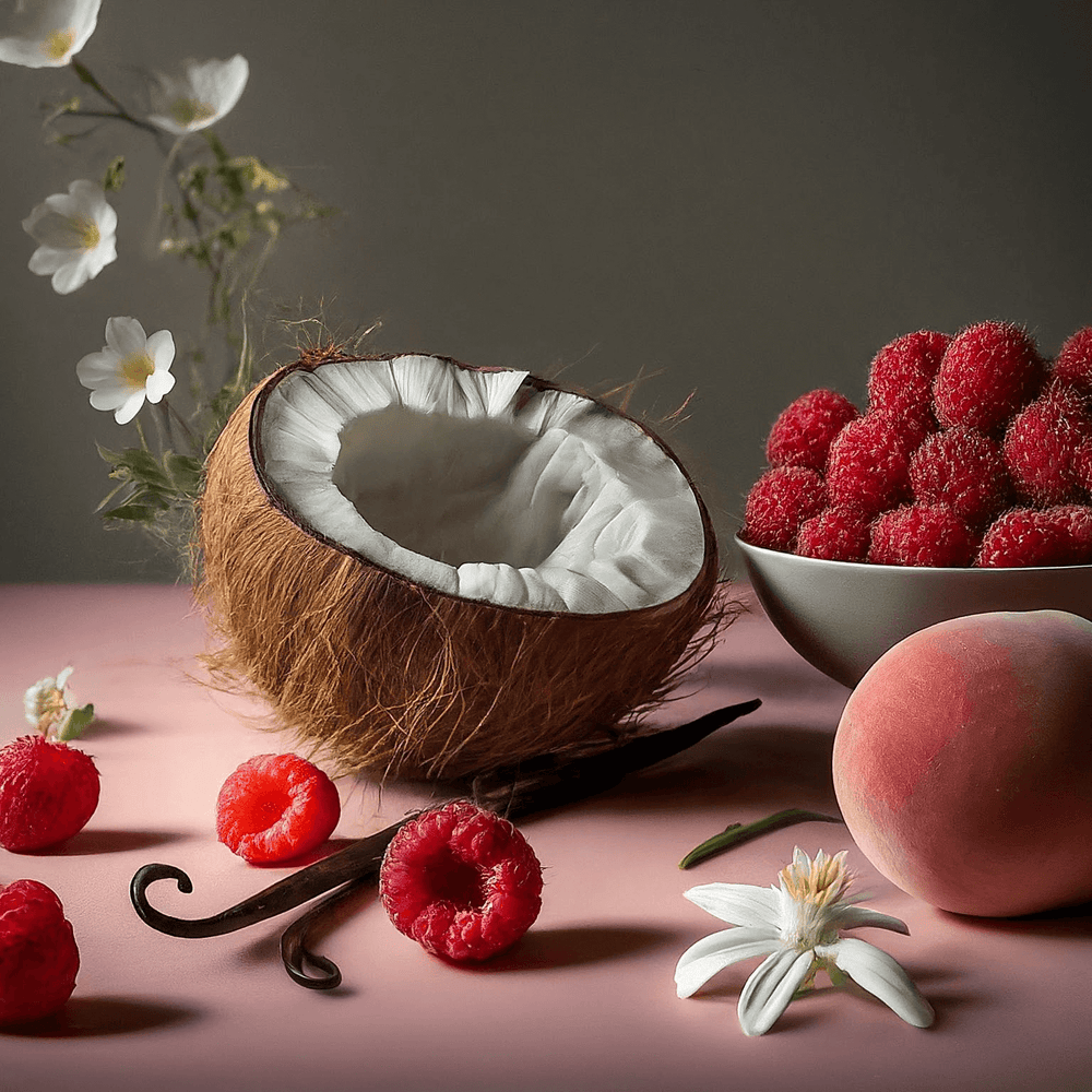 coconut water & raspberry fruity wax melts by smith and kennedy scents UK