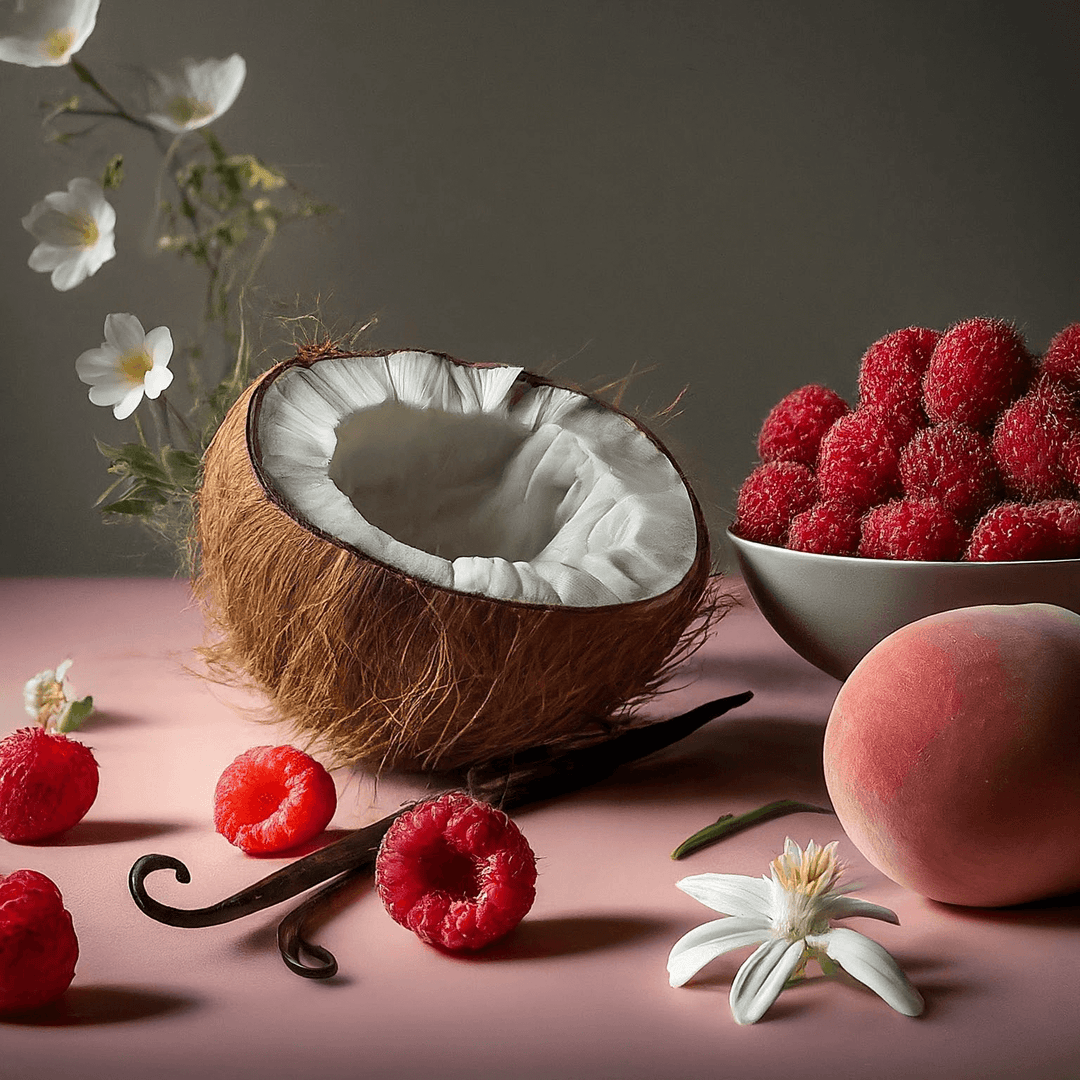 coconut water & raspberry fruity wax melts by smith and kennedy scents UK