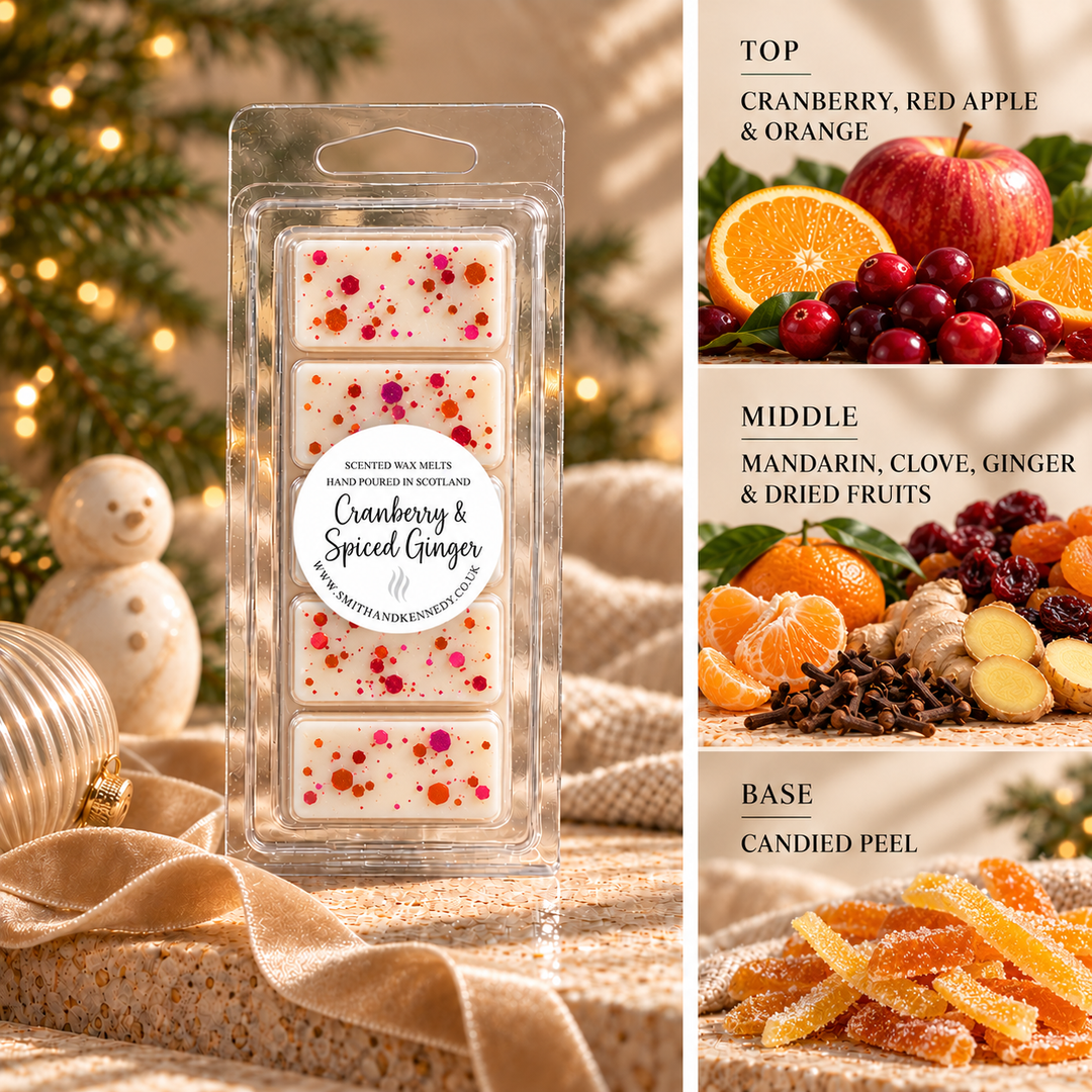 cranberry spiced ginger christmas wax melt by Smith &amp; Kennedy Scents