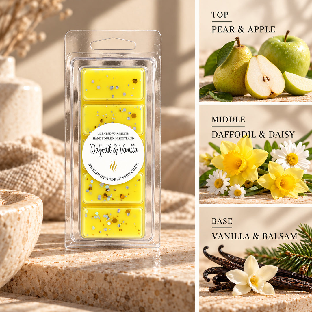 Daffodil &amp; Vanilla laundry inspired wax melt snap bar by Smith &amp; Kennedy Scents