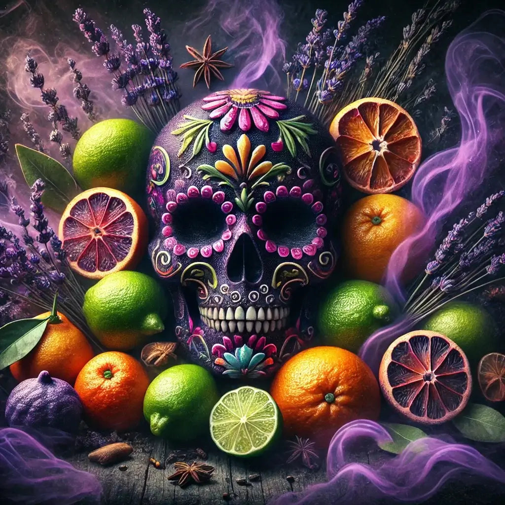 Day of the Dead Halloween wax melt scent image by Smith &amp; Kennedy Scents UK