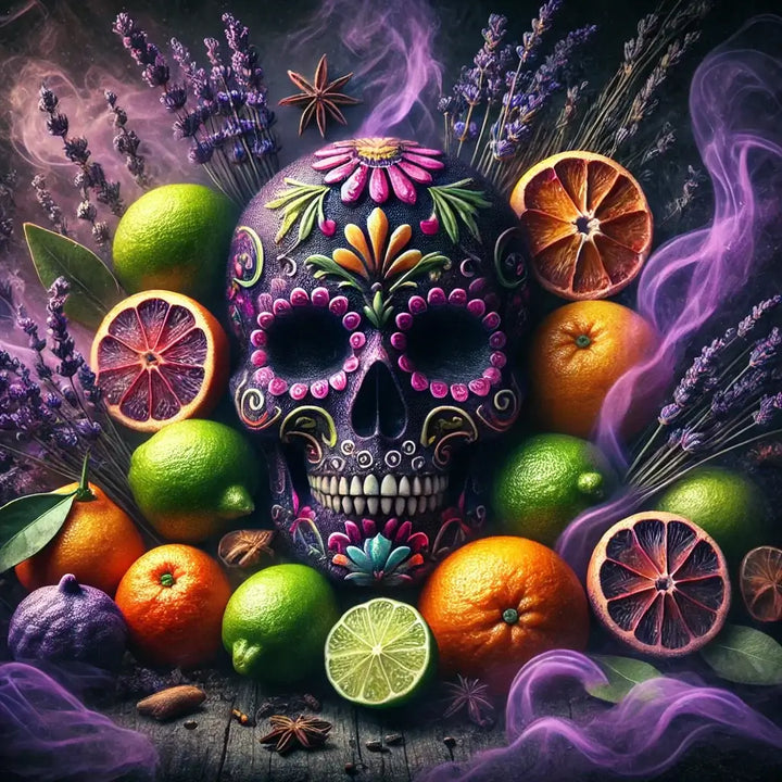 Day of the Dead Halloween wax melt scent image by Smith &amp; Kennedy Scents UK