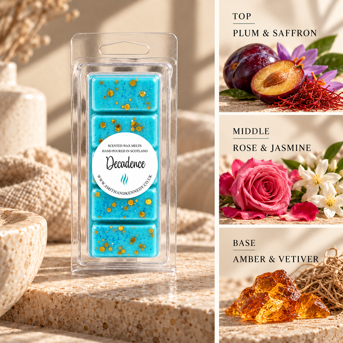 Decadence perfume inspired wax melt snap bar by Smith & Kennedy Scents