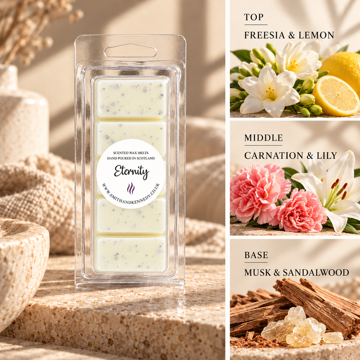 Eternity perfume inspired wax melt snap bar by Smith & Kennedy Scents