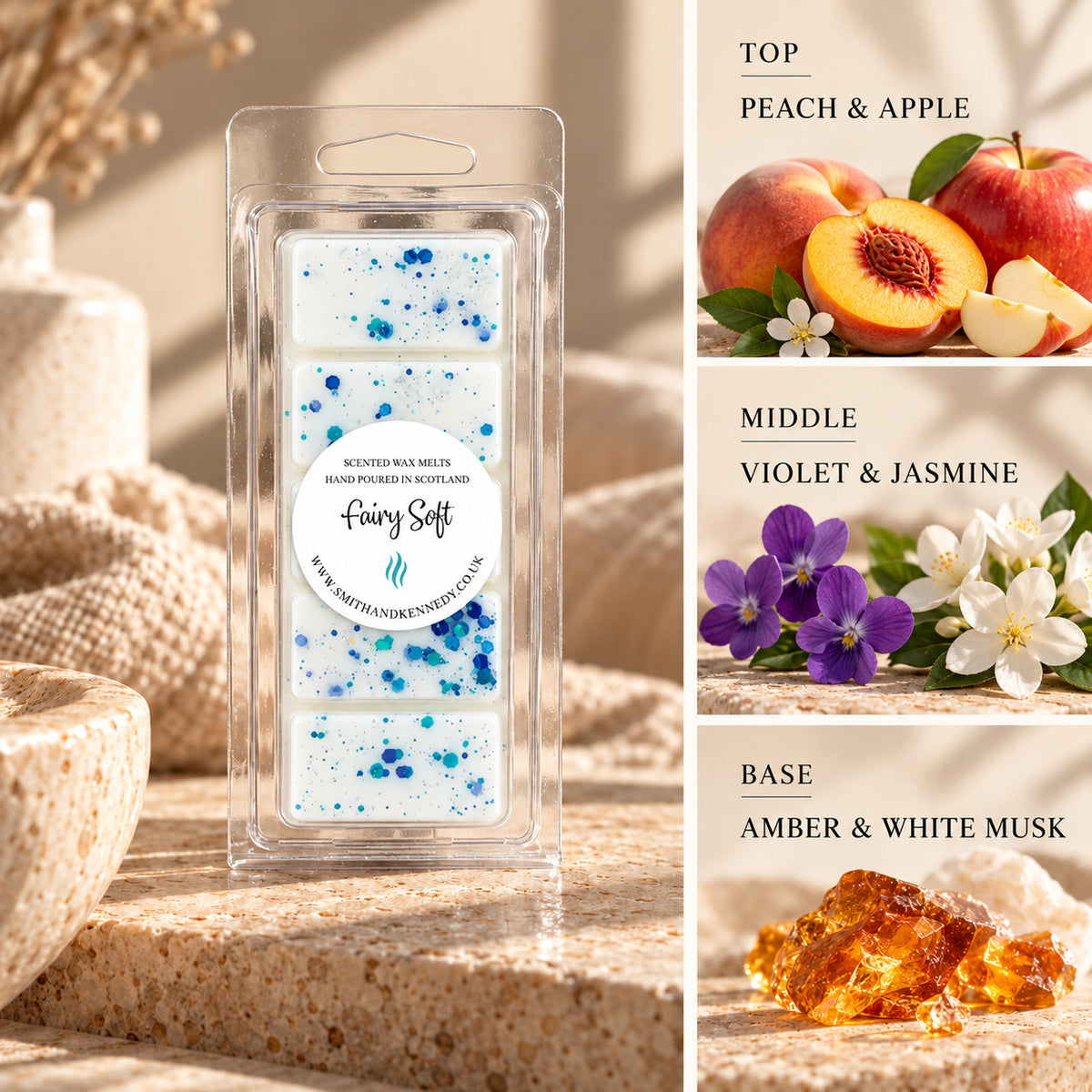 Fairy Soft laundry inspired wax melt snap bar by Smith & Kennedy Scents