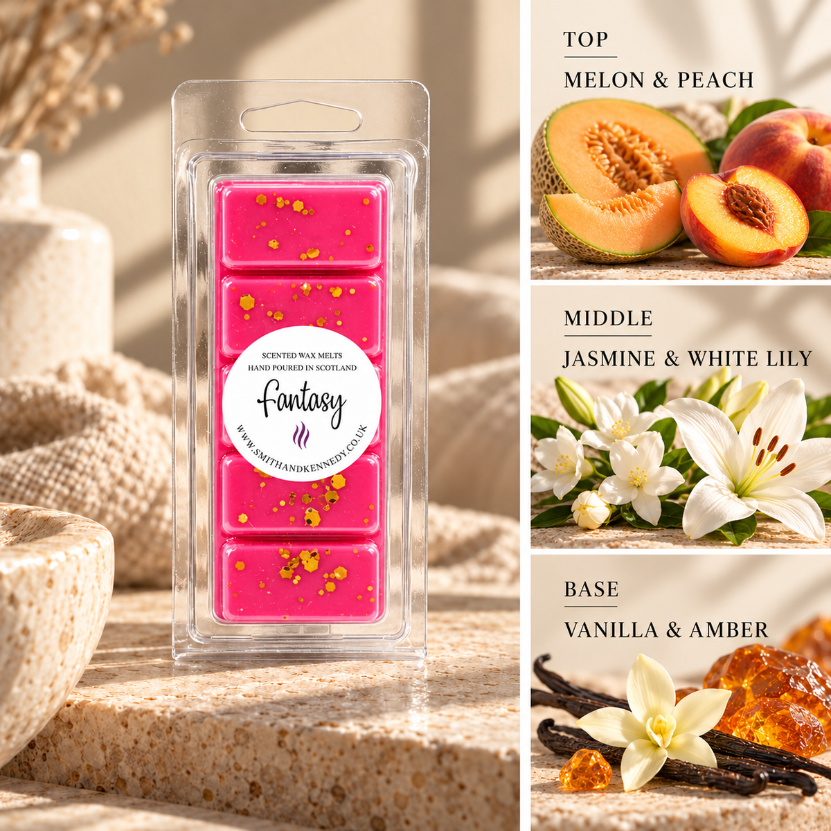 Fantasy perfume inspired wax melt snap bar by Smith & Kennedy Scents