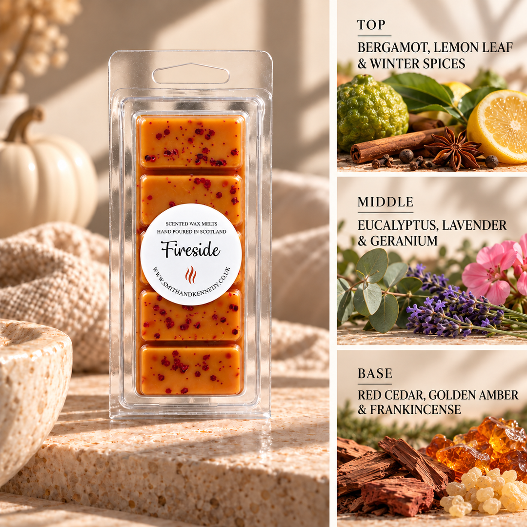 Fireside autumn inspired wax melt snap bar by Smith &amp; Kennedy Scents
