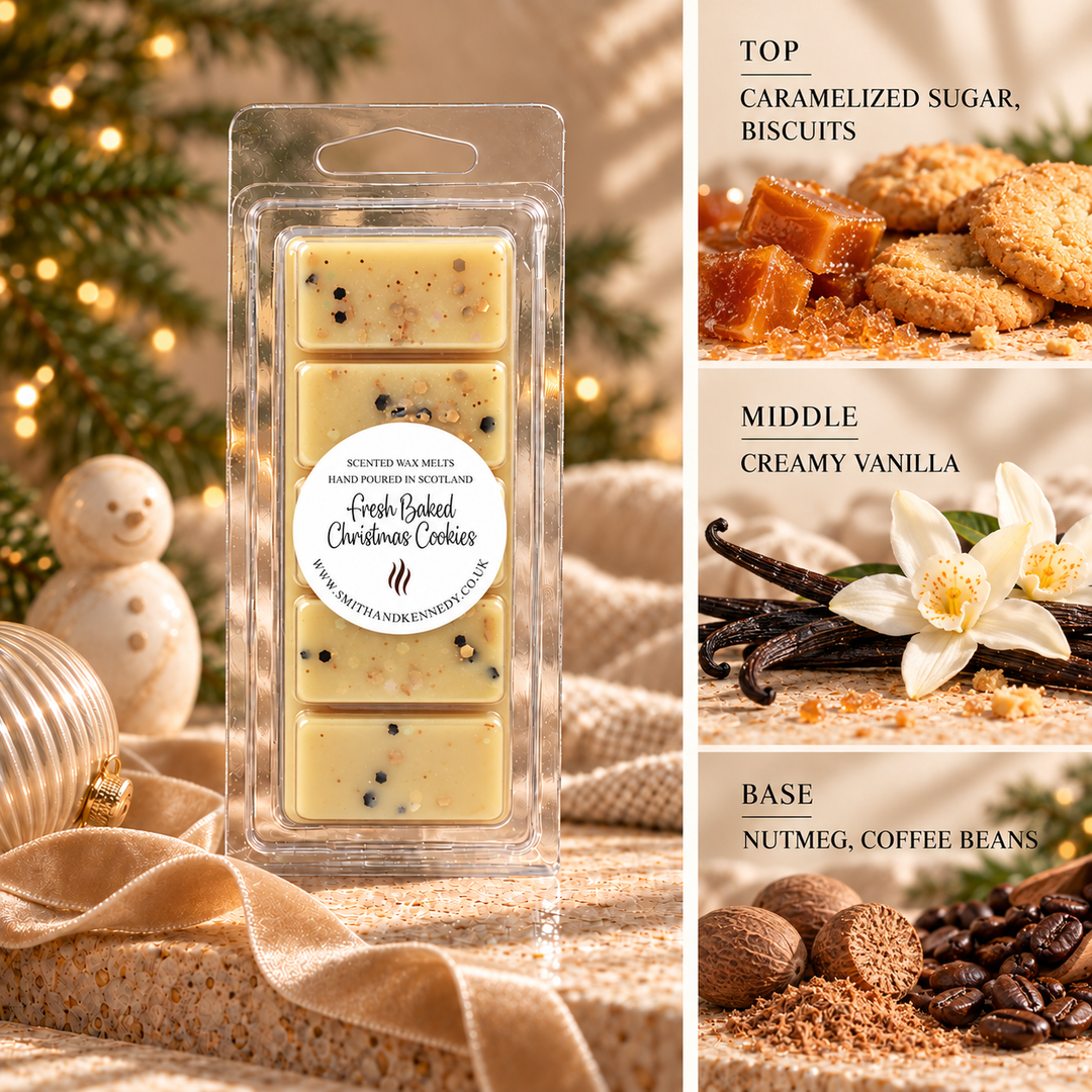Fresh Baked Christmas Cookies Christmas wax melt snap bar by Smith &amp; Kennedy Scents with festive styling and fragrance notes