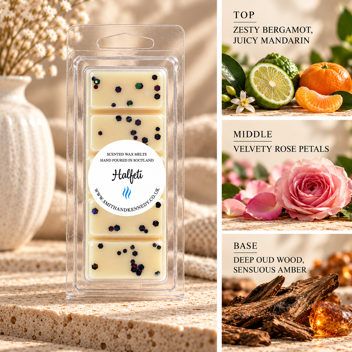 Halfeti perfume inspired wax melt snap bar by Smith & Kennedy Scents