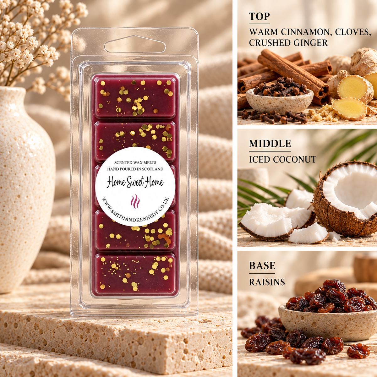 Home Sweet Home autumn inspired wax melt snap bar by Smith & Kennedy Scents