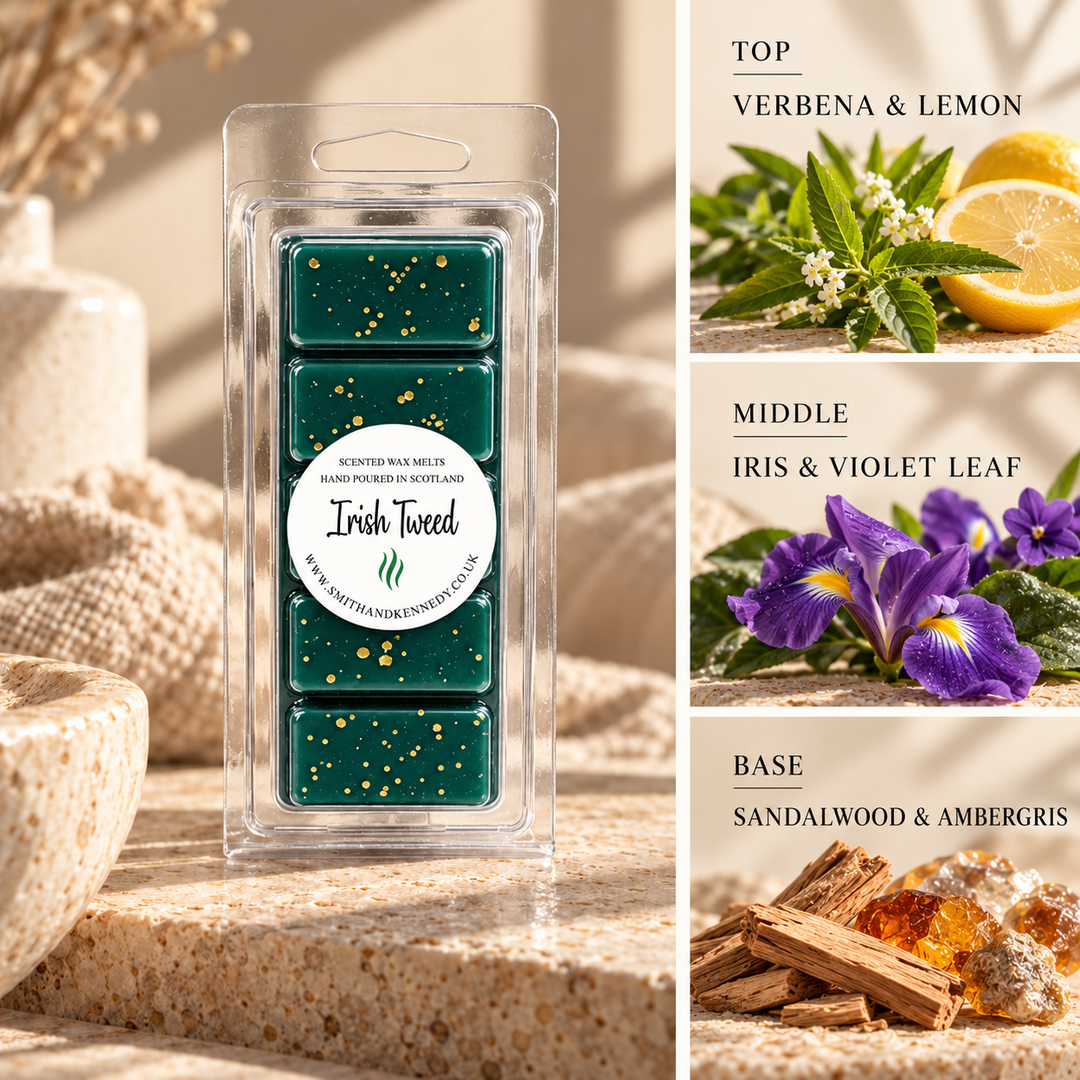 Irish Tweed aftershave inspired wax melt snap bar by Smith &amp; Kennedy Scents
