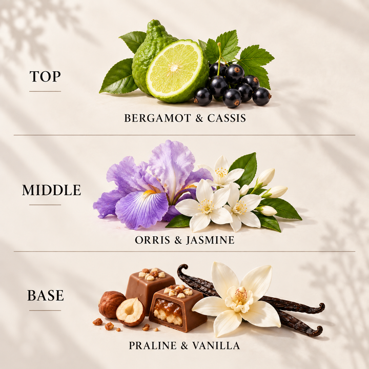 La Vie Est Belle reed diffuser refill top, middle and base fragrance notes