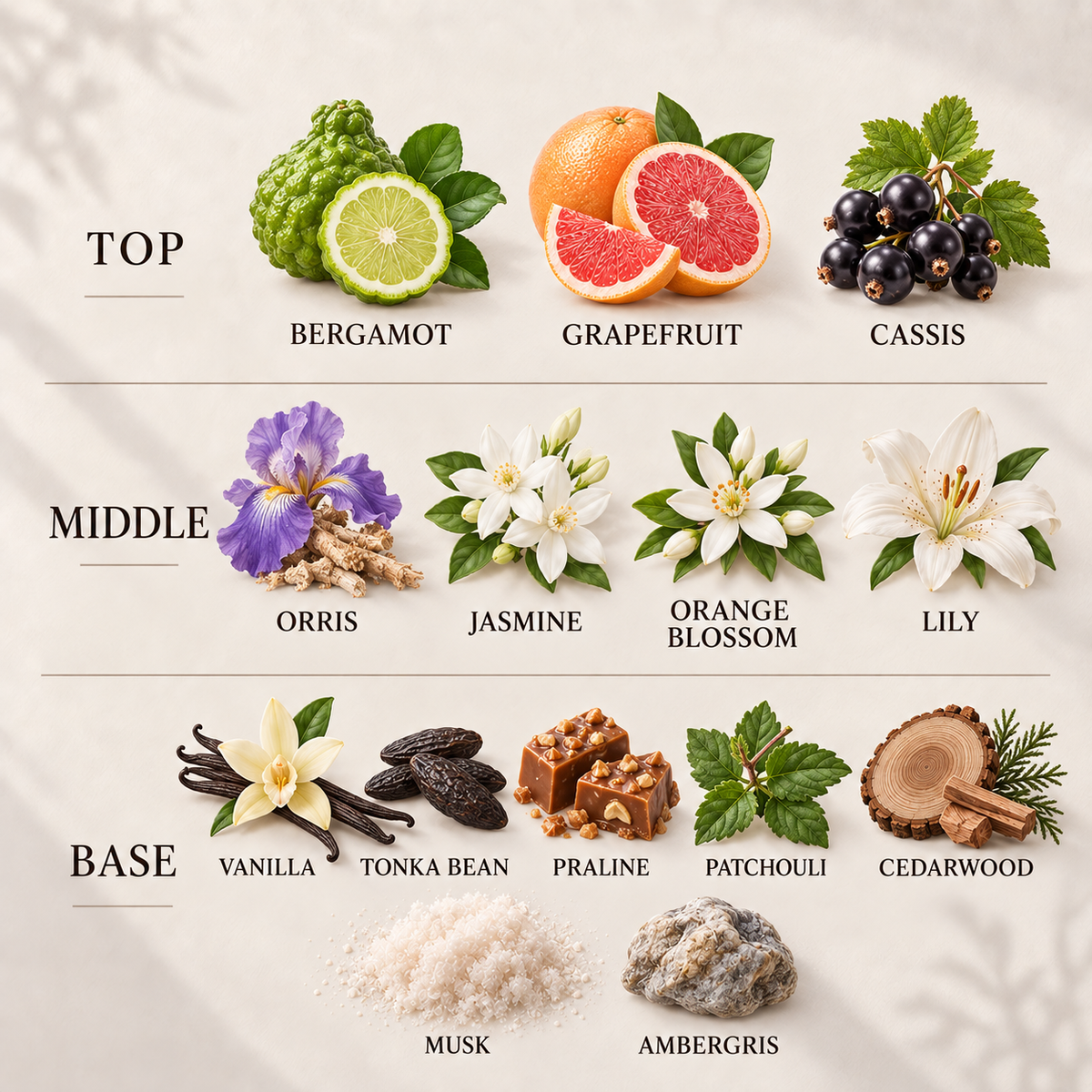 La Vie Est Belle Room & Linen Spray fragrance notes: top, middle and base