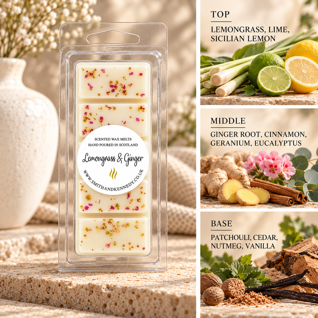 Lemongrass &amp; Ginger citrus scented wax melt snap bar by Smith &amp; Kennedy Scents