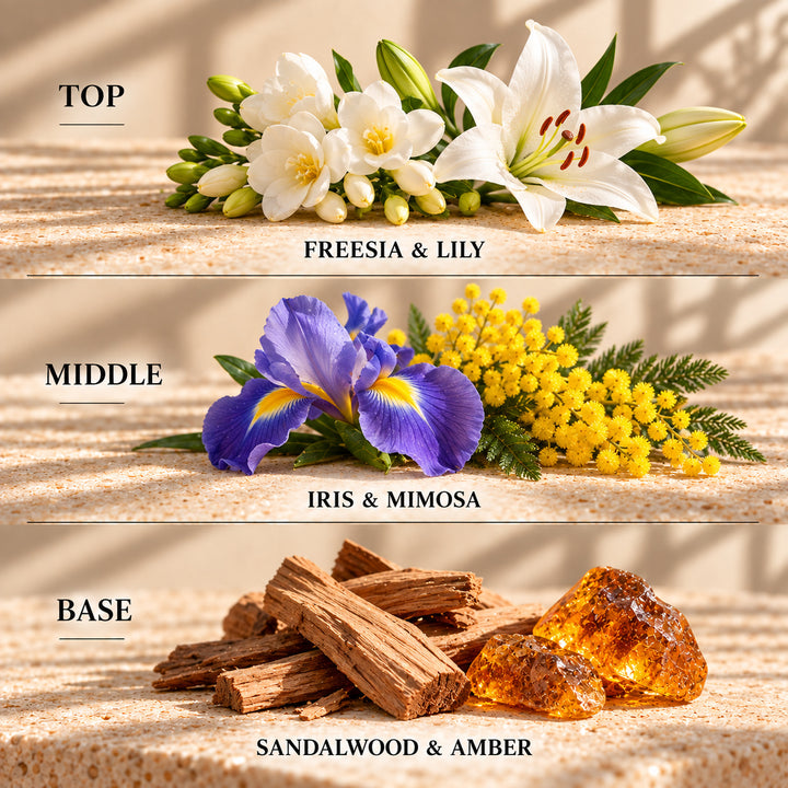 Top, middle and base scent notes for Linen Fresh laundry inspired wax melt by Smith &amp; Kennedy Scents