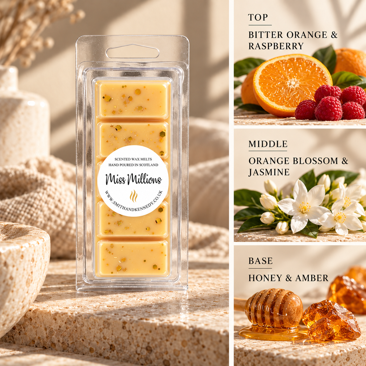 Miss Millions perfume inspired wax melt snap bar by Smith & Kennedy Scents