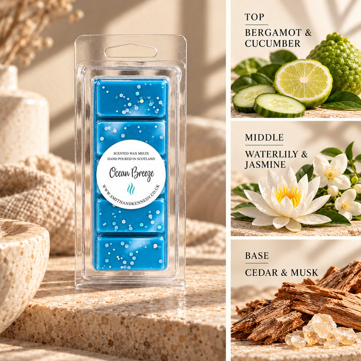 Ocean Breeze laundry inspired wax melt snap bar by Smith &amp; Kennedy Scents