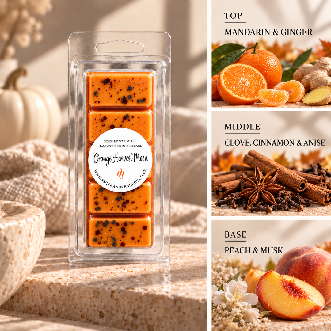 Orange Harvest Moon autumn inspired wax melt snap bar by Smith &amp; Kennedy Scents