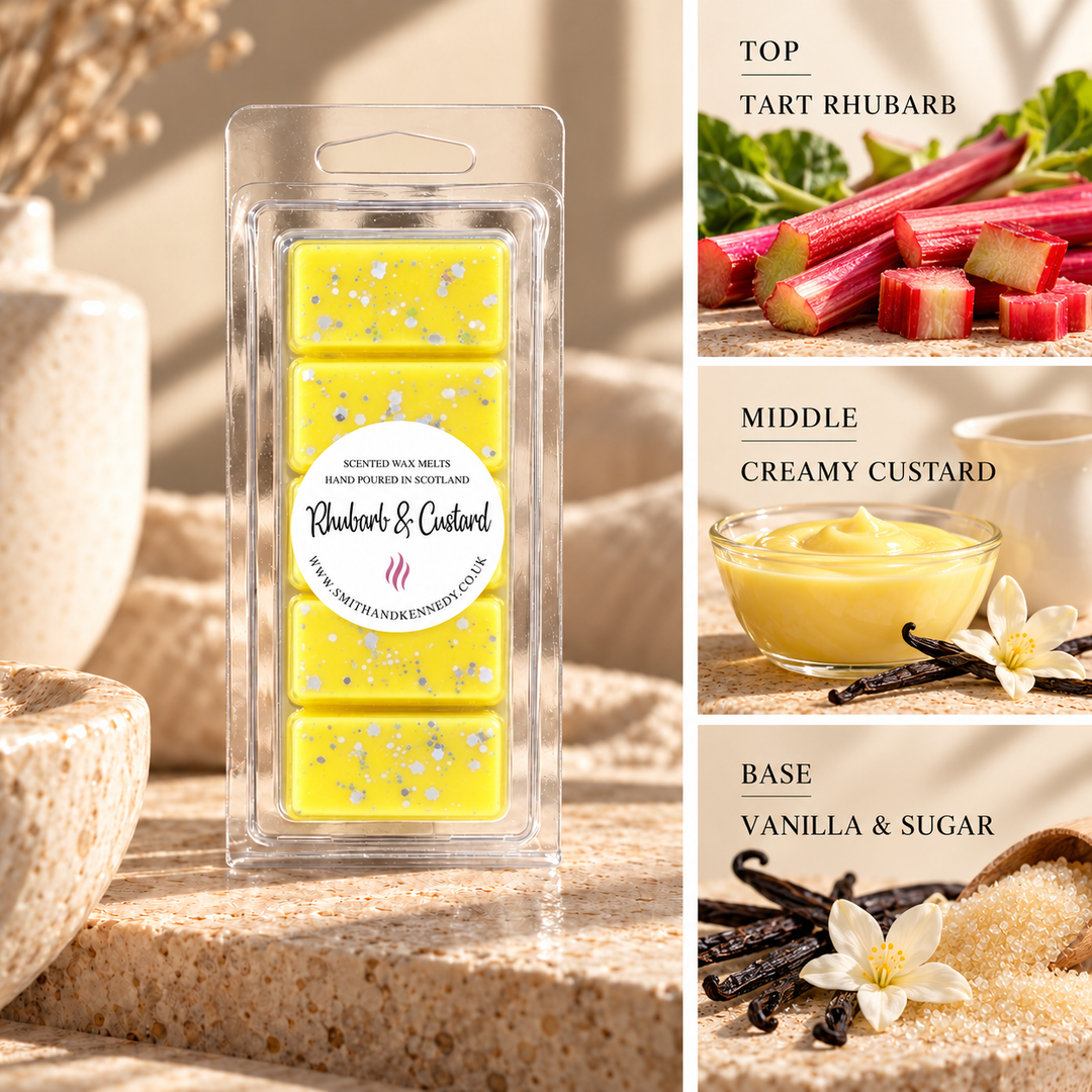 Rhubarb &amp; Custard sweet inspired wax melt snap bar by Smith &amp; Kennedy Scents