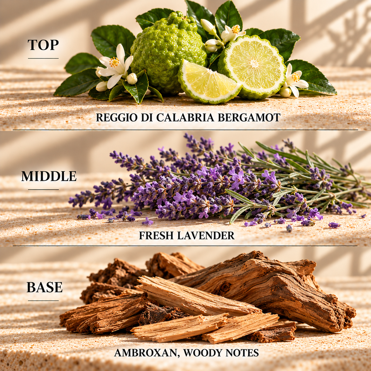 Top, middle and base scent notes for Sauvage aftershave inspired wax melt by Smith & Kennedy Scents